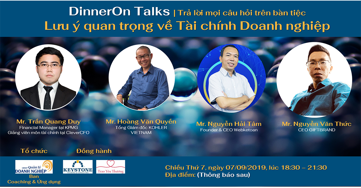 DinnerOn Talks - Networking | Lưu ý quan trọng về Tài chính trong Doanh Nghiệp